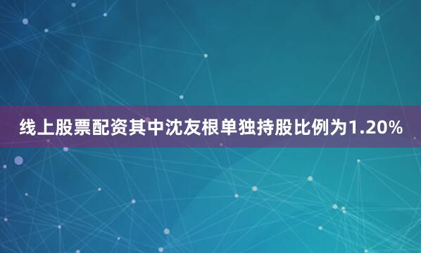 线上股票配资其中沈友根单独持股比例为1.20%