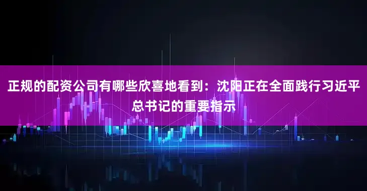 正规的配资公司有哪些欣喜地看到:沈阳正在全面践行习近平总书记的重要指示